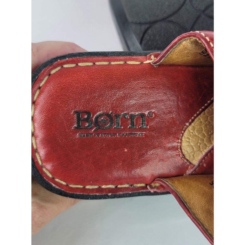 Born Red Leather Slip On Clogs Mules Shoes in Women's Size 8 US / 39 EU - Picture 8 of 10